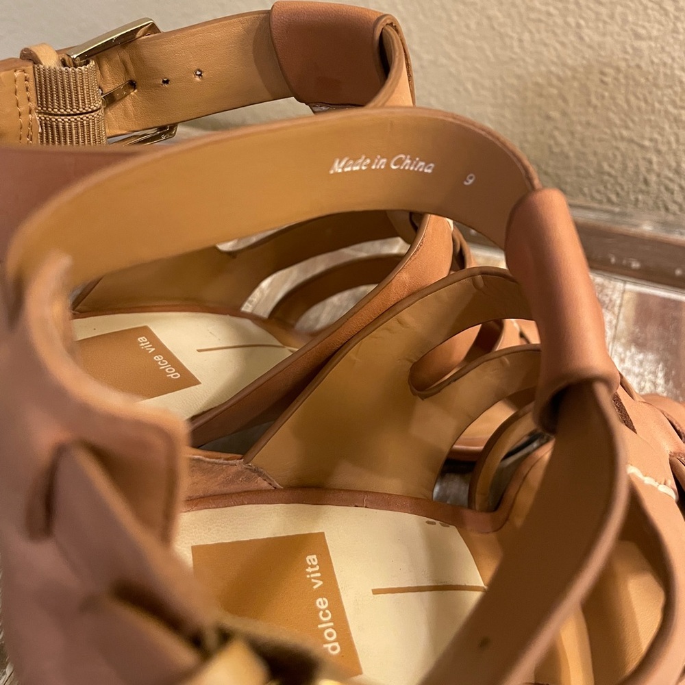 Dolce Vita Niro Gladiator Heel Tan Strappy Block Heel Sandals Size 9 - Picture 5 of 12